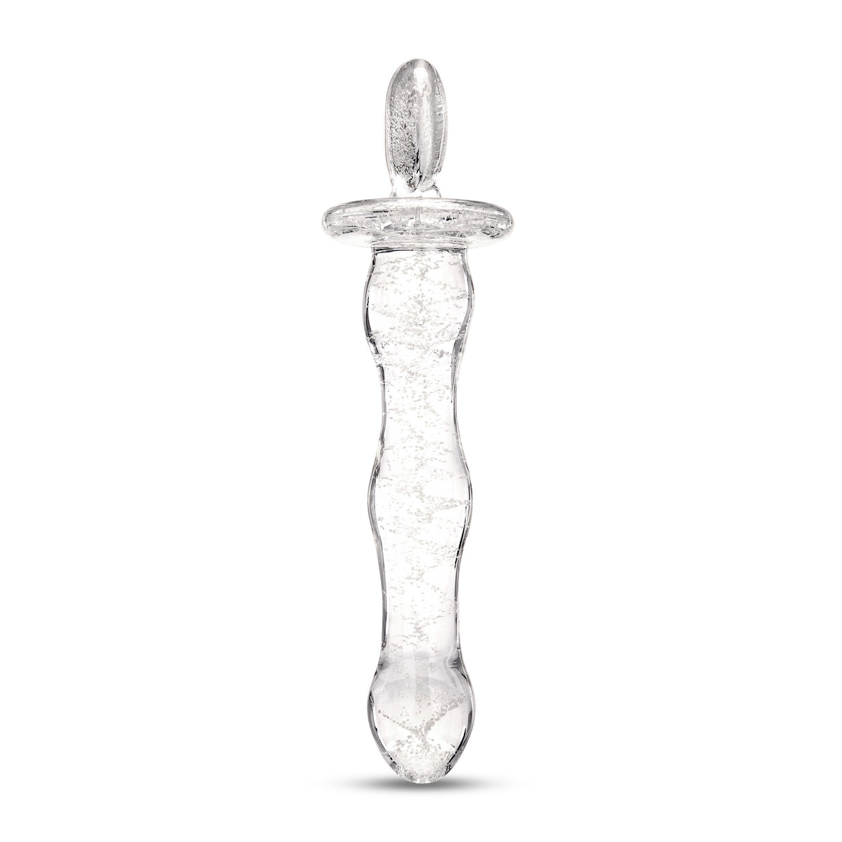 Glow-in-the-Dark Glass with a heart-shaped base on a white background