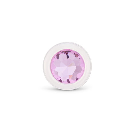 4" Pink Sparkle Glass Butt Plug
