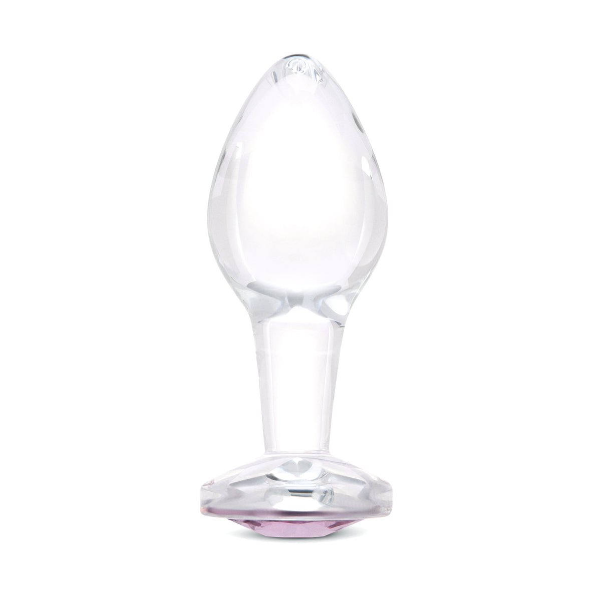 4" Pink Sparkle Glass Butt Plug