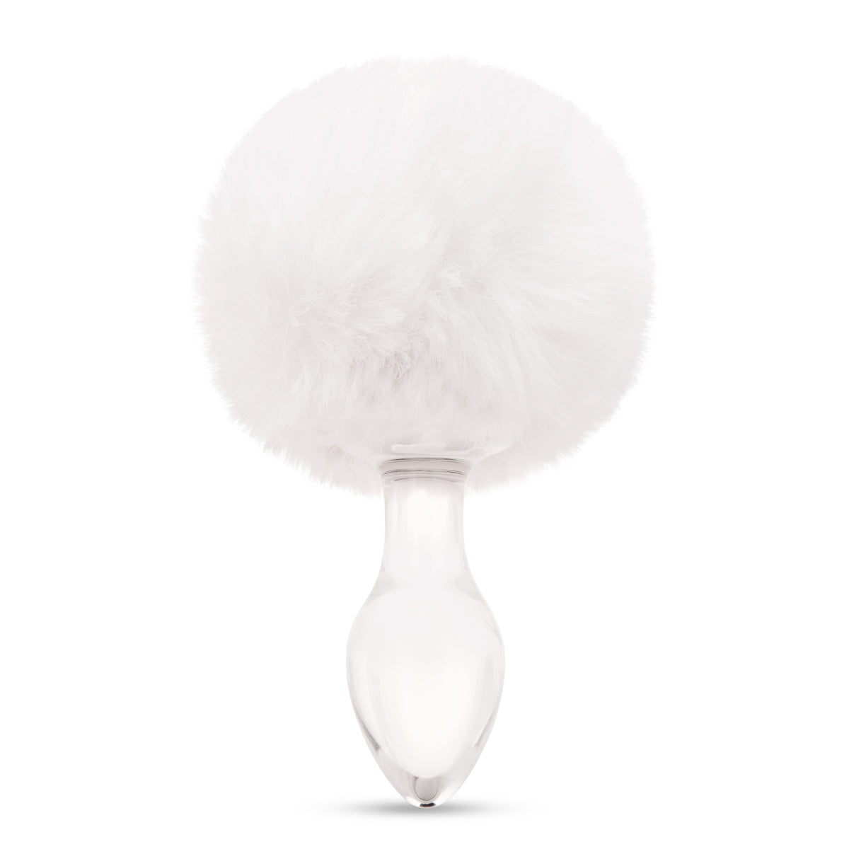 3.15" Frosted Fluff Tail Glass Butt Plug