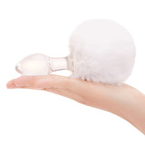3.15" Frosted Fluff Tail Glass Butt Plug