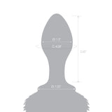 3.15" Pink Puff Tail Glass Butt Plug