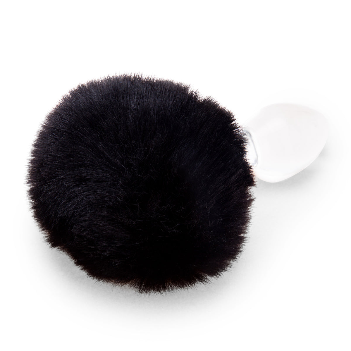 3.15" Noir Puff Tail Glass Butt Plug