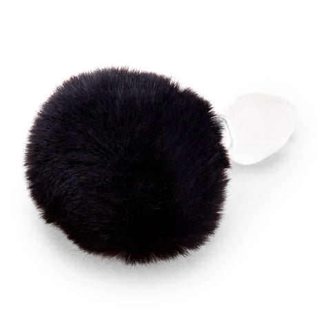 3.15" Noir Puff Tail Glass Butt Plug