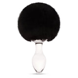 3.15" Noir Puff Tail Glass Butt Plug