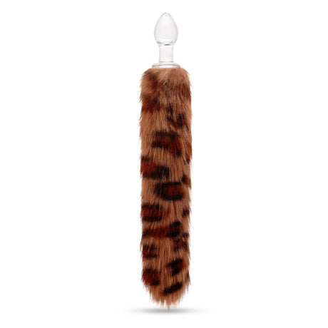 3.15" Leopard Lust Tail Glass Butt Plug