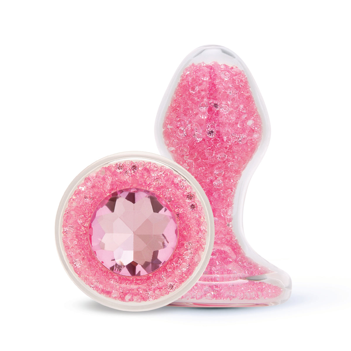 3.4" Pink Celestia Glass Butt Plug