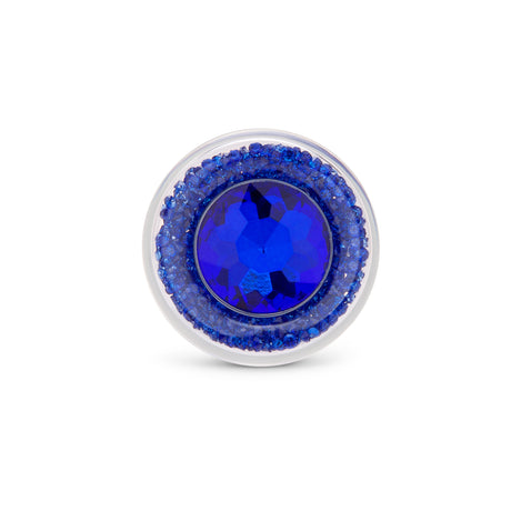 3.4" Blue Celestia Glass Butt Plug