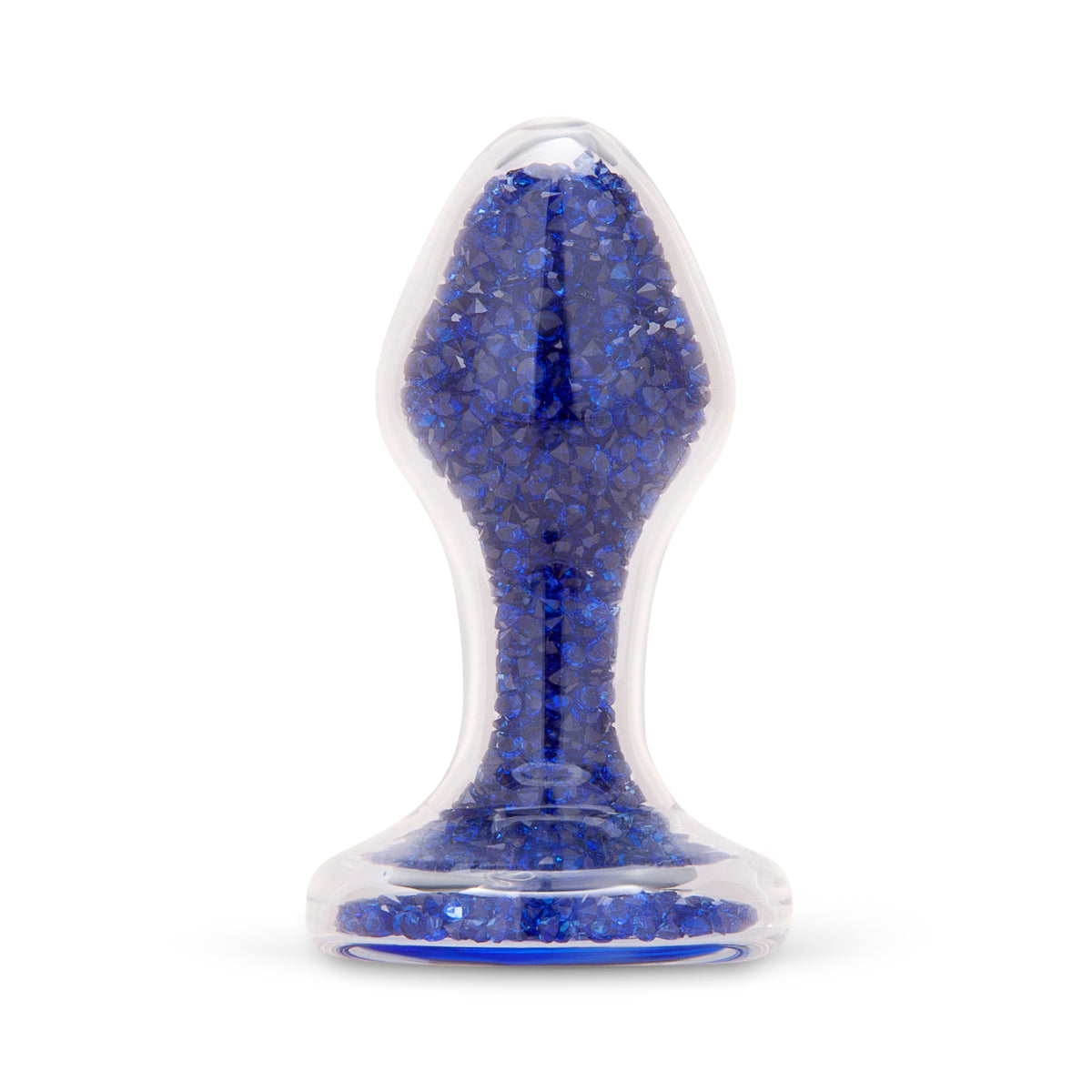 3.4" Blue Celestia Glass Butt Plug