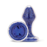 3.4" Blue Celestia Glass Butt Plug