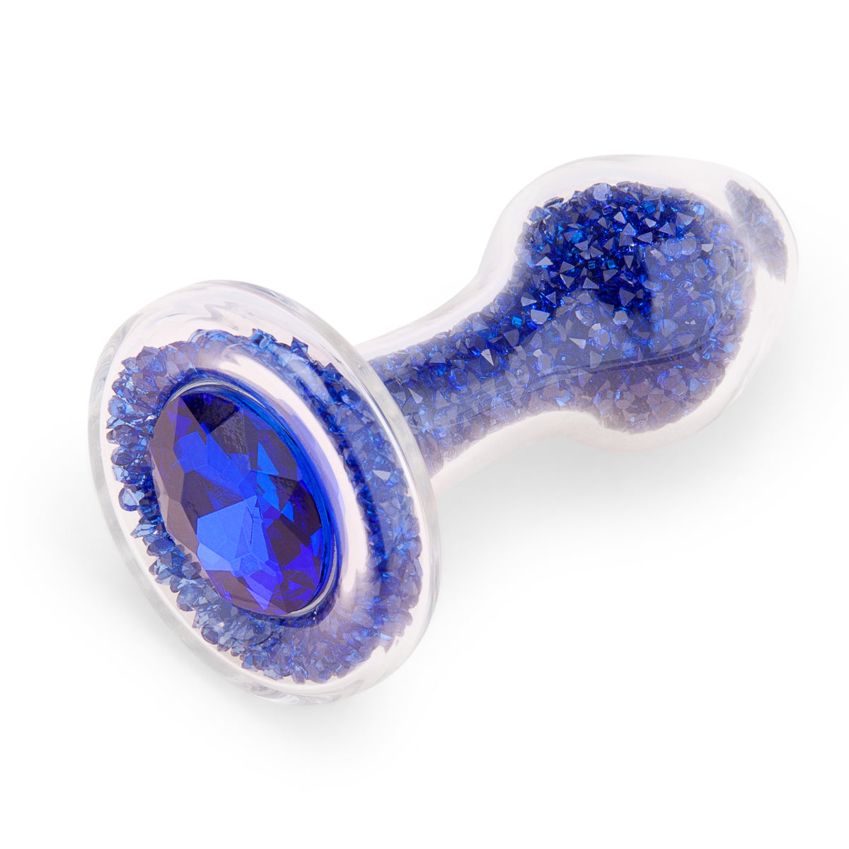 3.7" Blue Celestia Glass Butt Plug