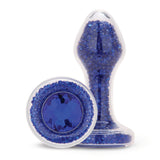 3.7" Blue Celestia Glass Butt Plug