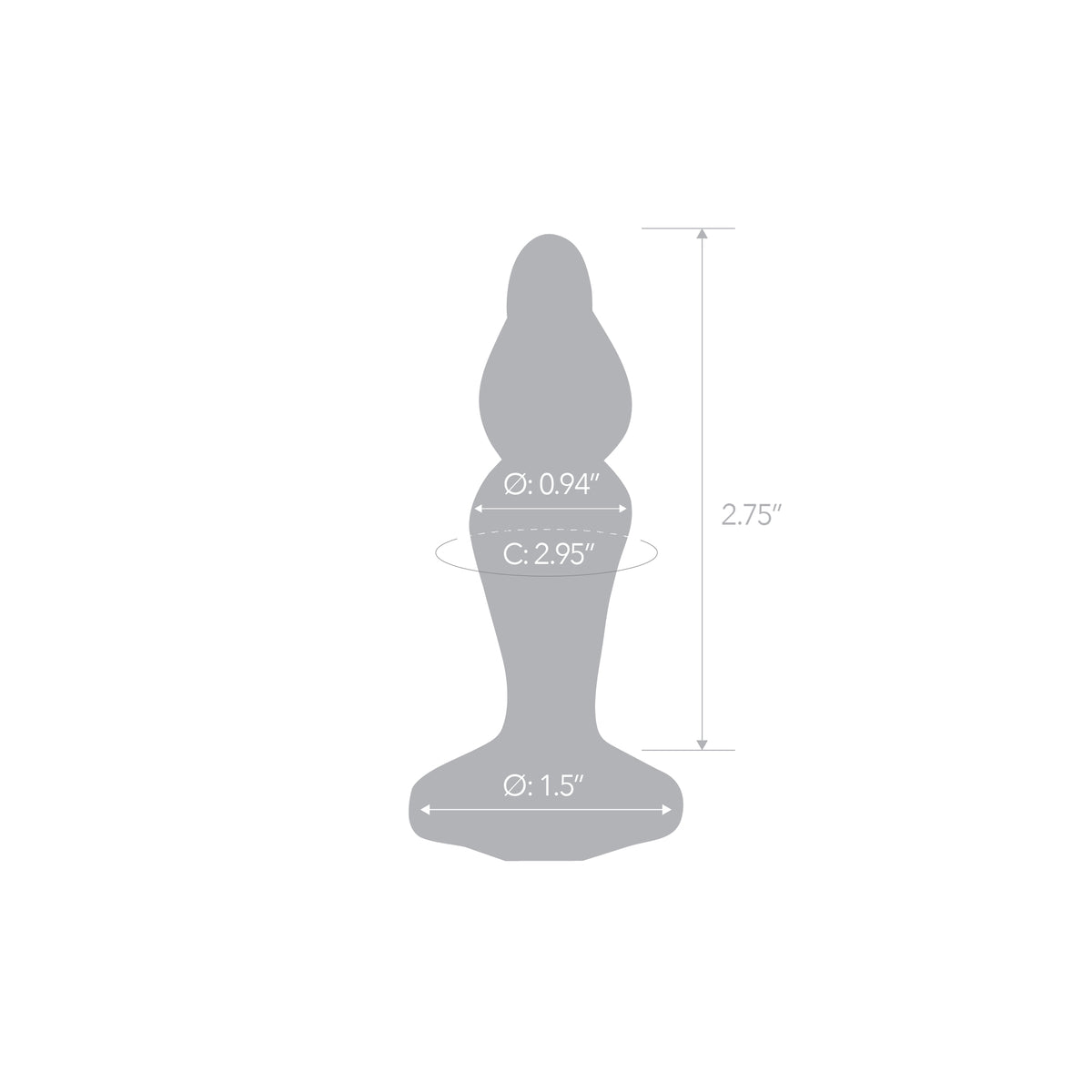 3.35" Twist and Tush Glass Butt Plug