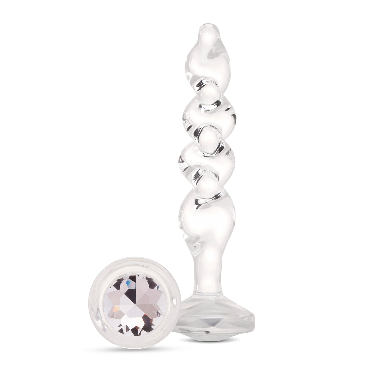 5" Sweet Swirl Rippled Glass Dildo