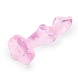 4.15" Pink Twist Rippled Glass Dildo