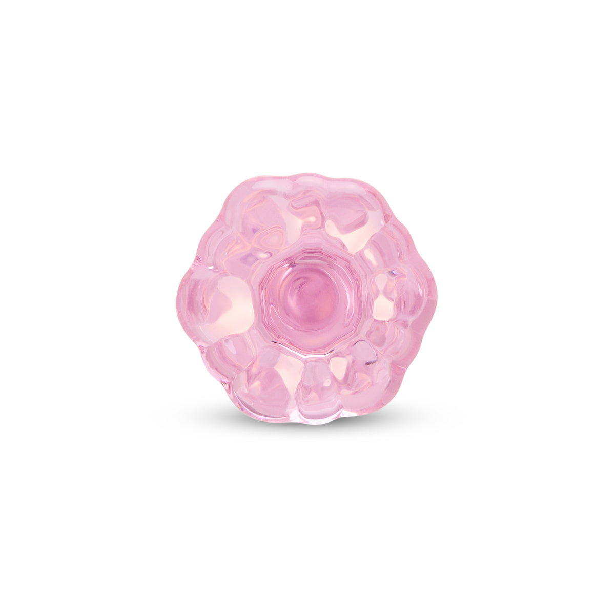 4.15" Pink Twist Rippled Glass Dildo