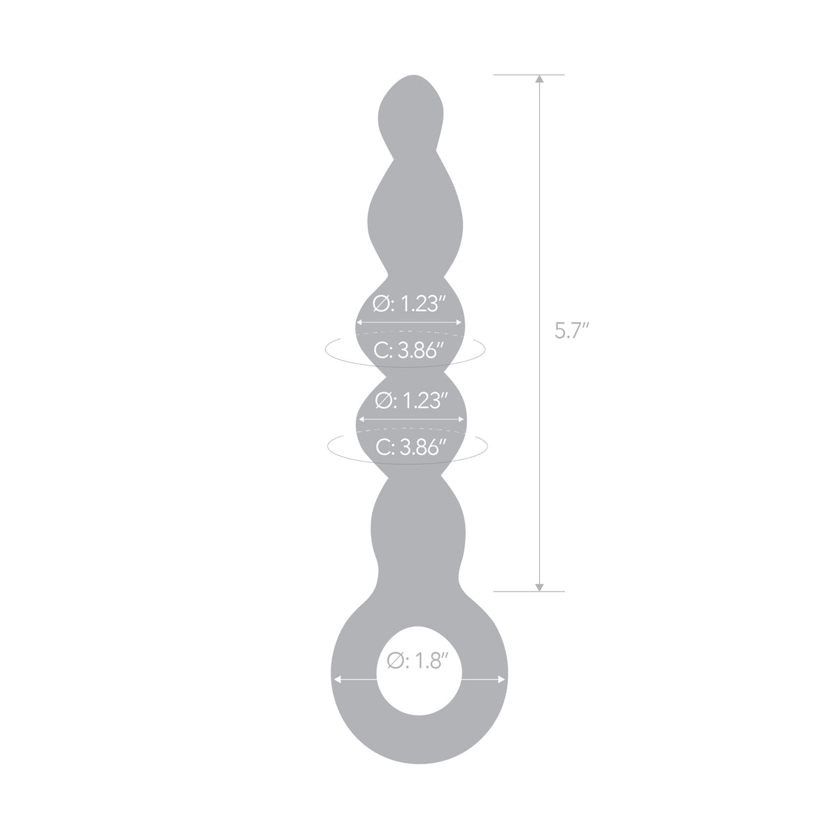 7.5" Zebra Spiral Glass Dildo