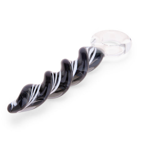 7.5" Zebra Spiral Glass Dildo