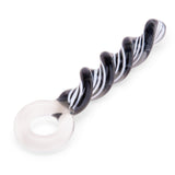7.5" Zebra Spiral Glass Dildo