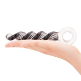 7.5" Zebra Spiral Glass Dildo