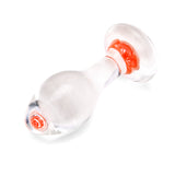 3.75" Blushing Bloom Glass Butt Plug