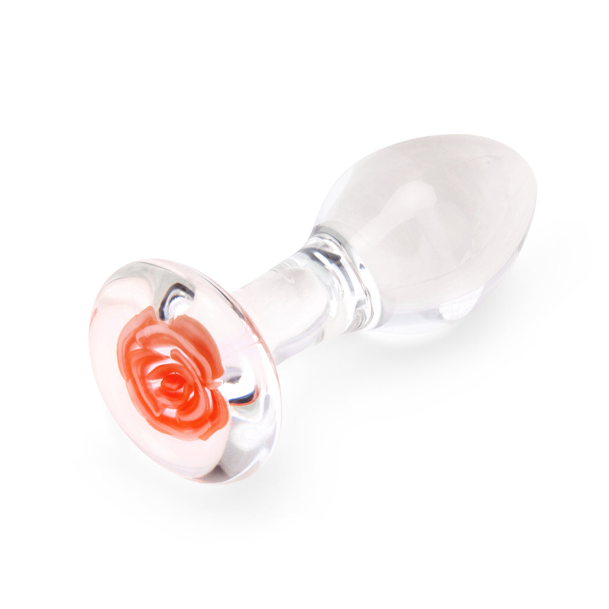 3.75" Blushing Bloom Glass Butt Plug