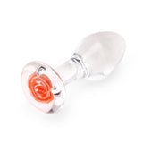 3.75" Blushing Bloom Glass Butt Plug