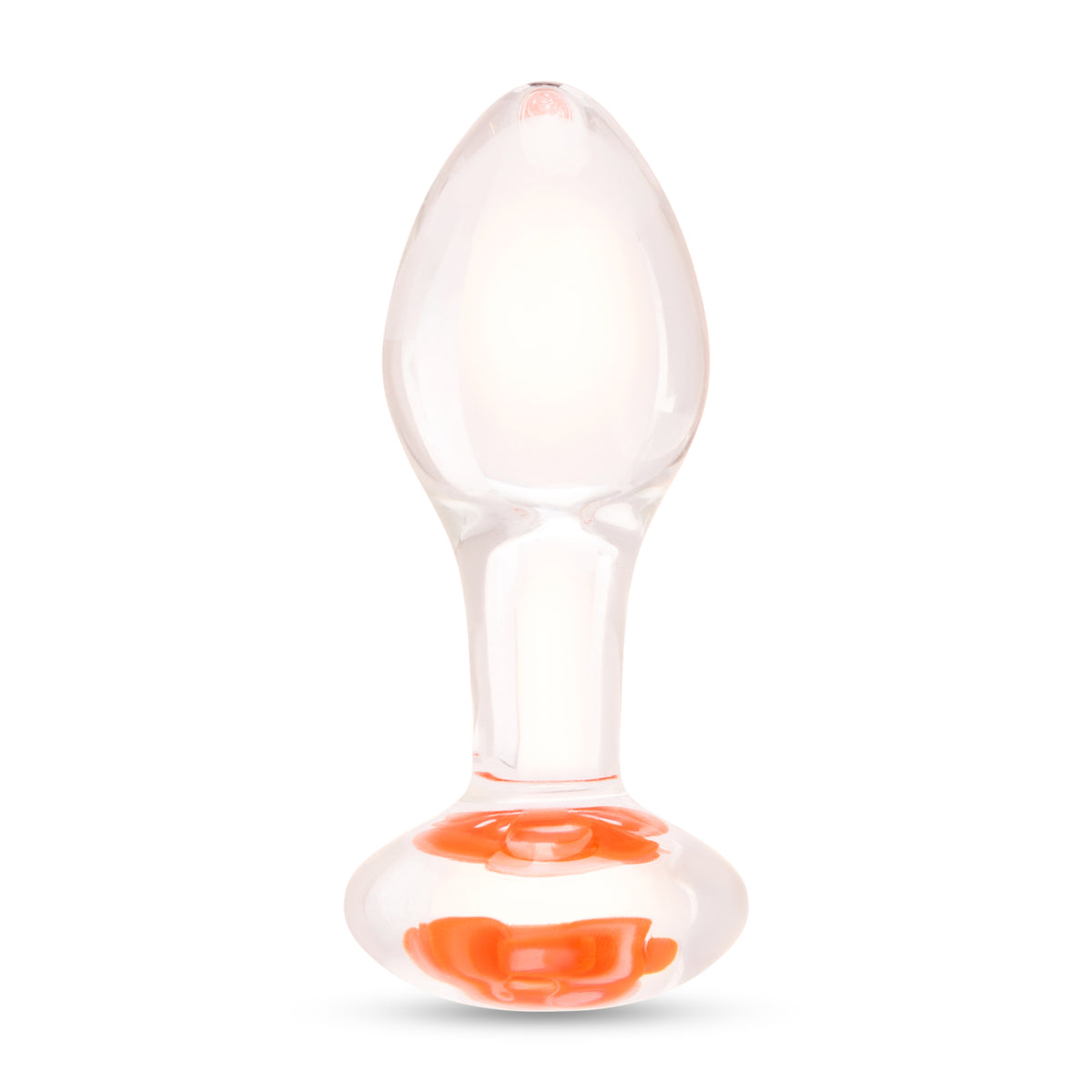 3.75" Blushing Bloom Glass Butt Plug