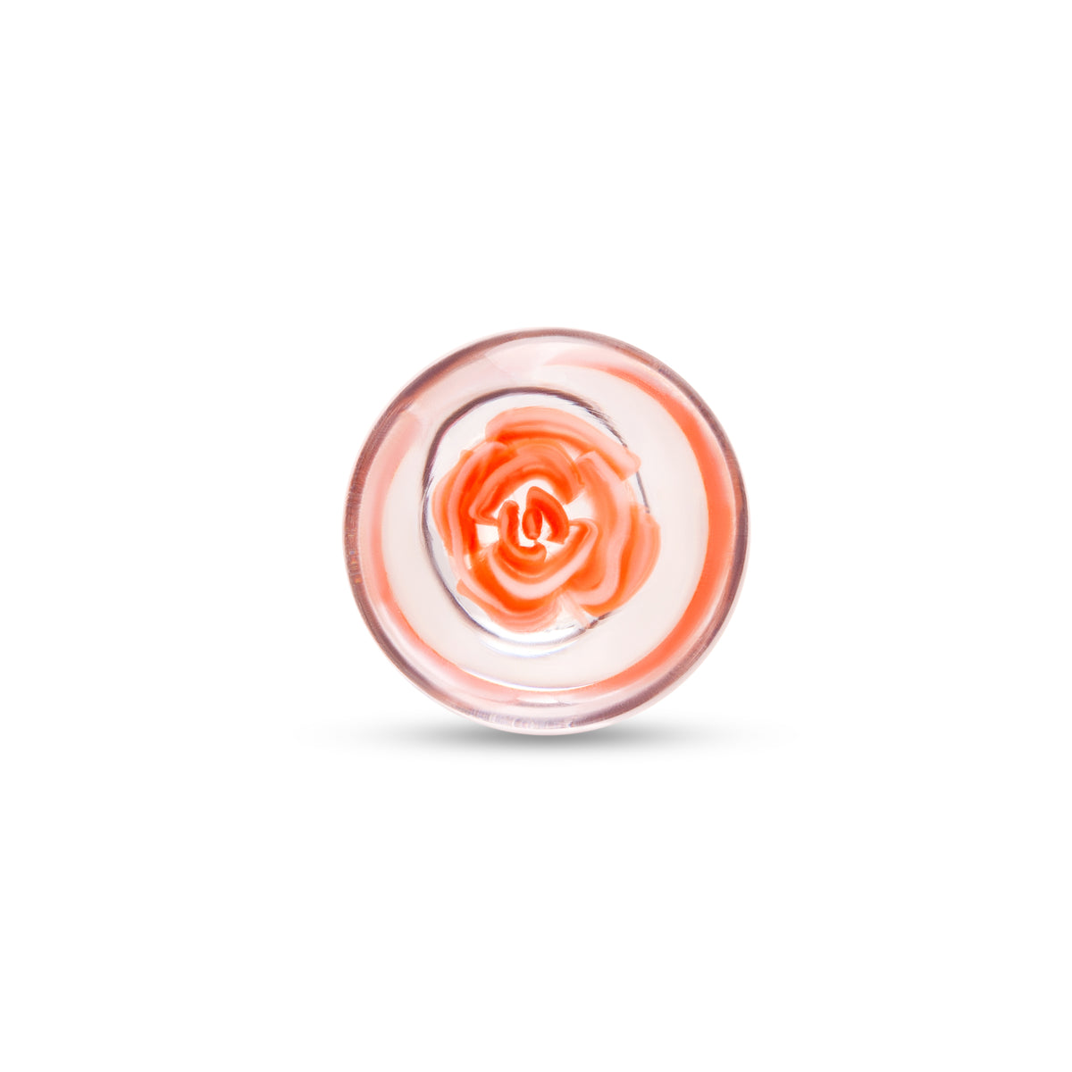 3.75" Blushing Bloom Glass Butt Plug