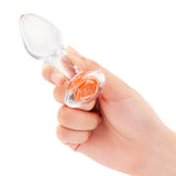 3.75" Blushing Bloom Glass Butt Plug