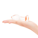3.75" Blushing Bloom Glass Butt Plug