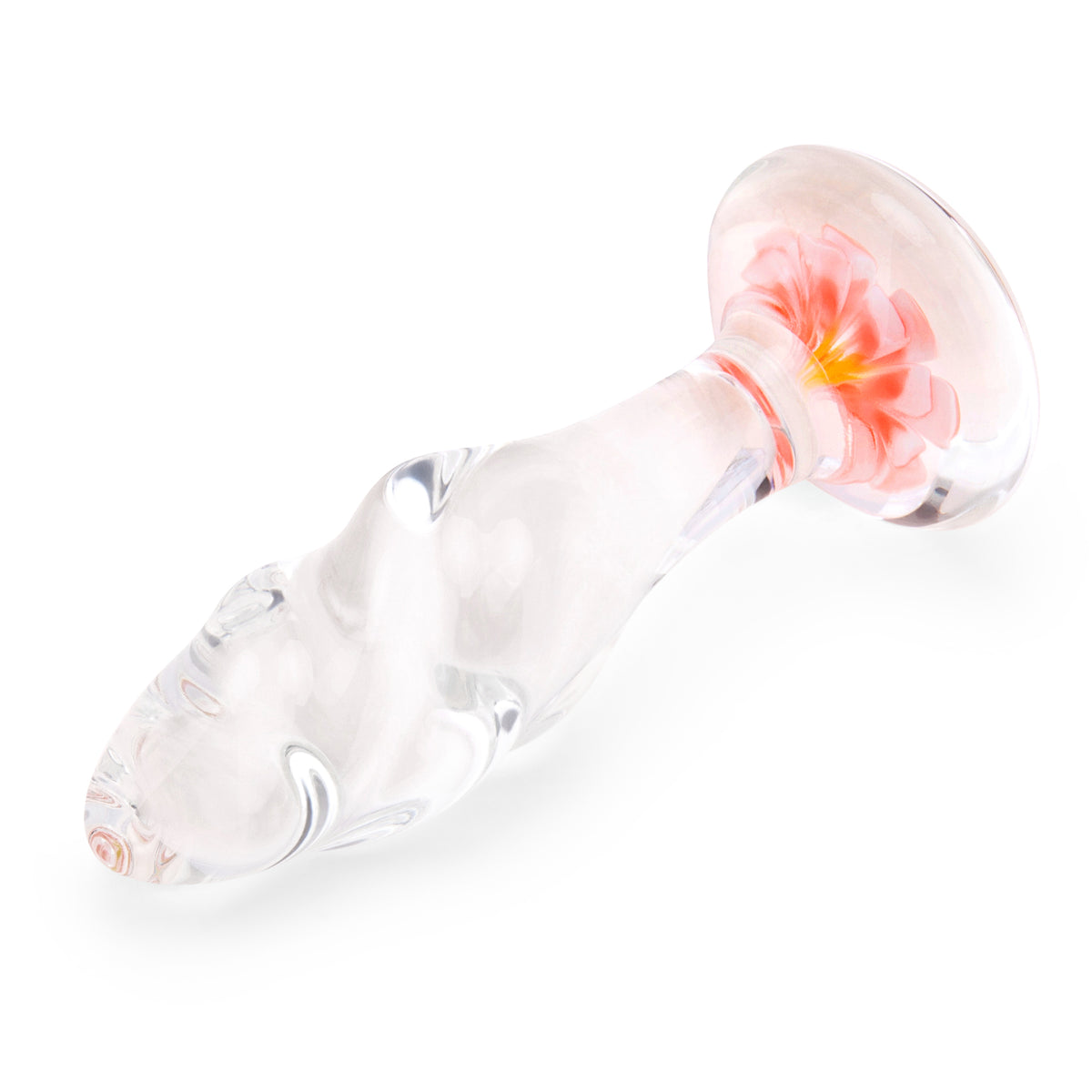3.75" Petal Play Rippled Glass Butt Plug