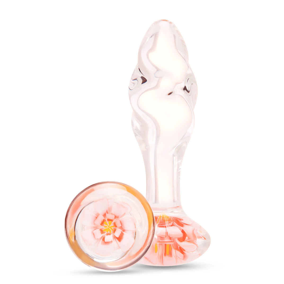 3.75" Petal Play Rippled Glass Butt Plug