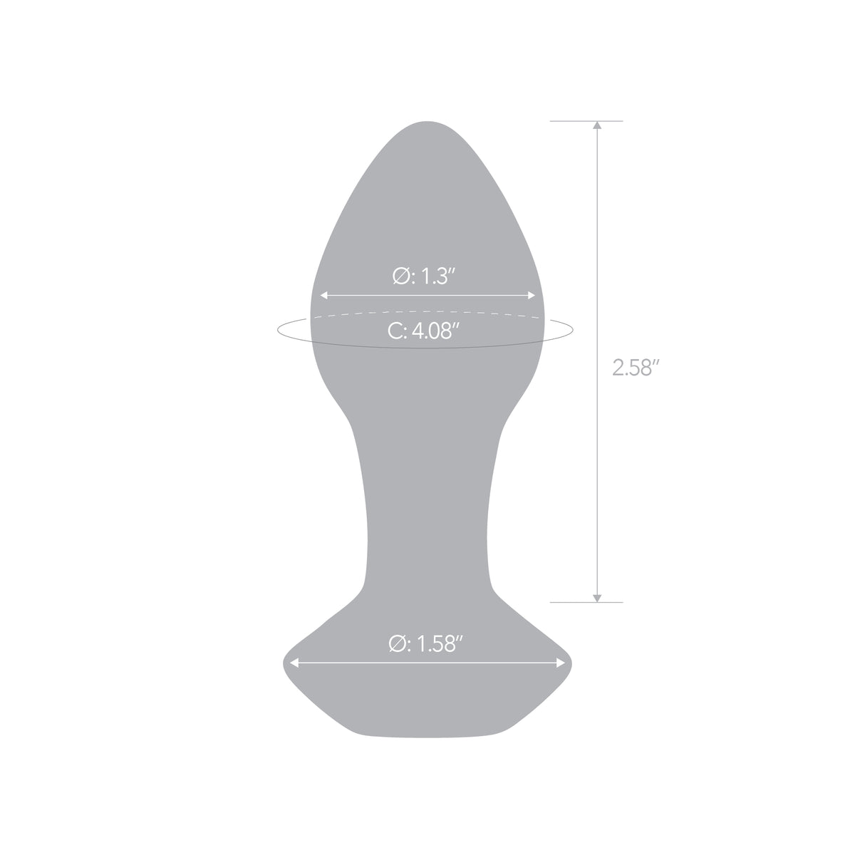 3.35" Pink Groove Glass Butt Plug