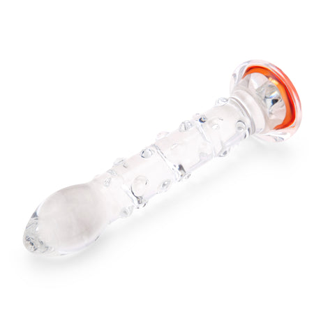 7" Crystal Tide Nubbed Glass Dildo
