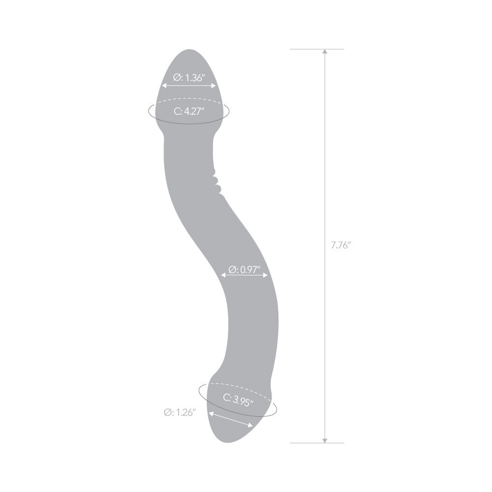 Iridescent Chrome S Curved Double Dildo