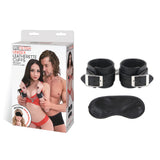 Unisex Faux Leather BDSM Cuffs Set with Lock and Chain