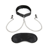 Bondage Collar With Nipple Clips