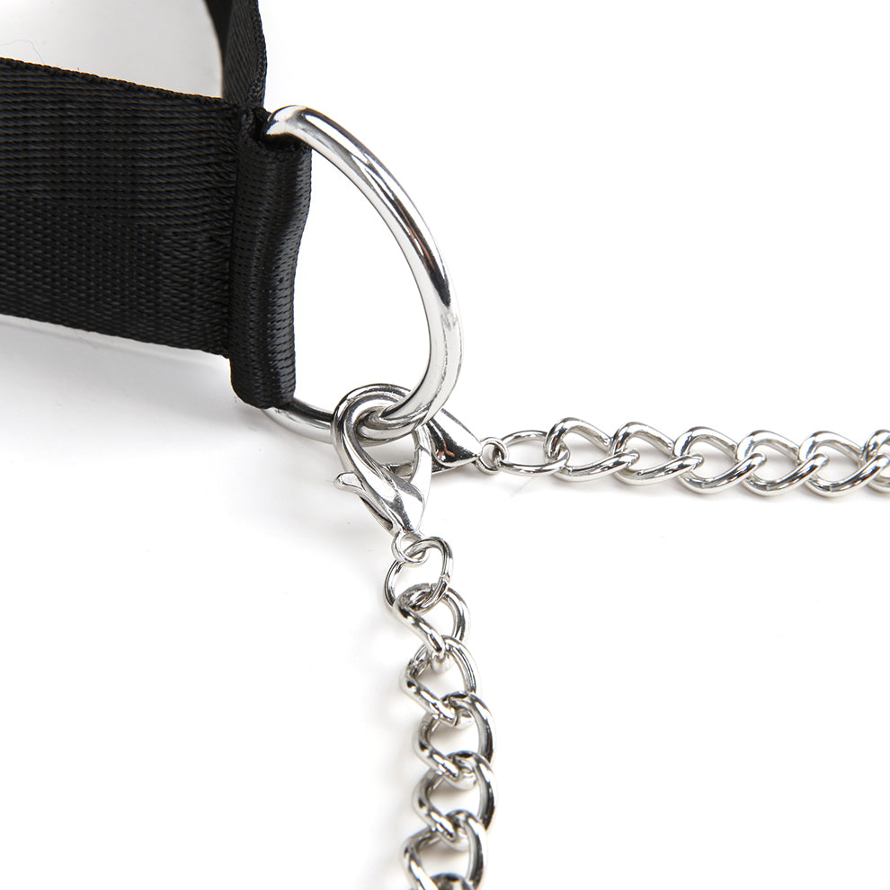 Bondage Collar With Nipple Clips