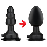4" Inflatable Vibrating Butt Plug With Suction Base