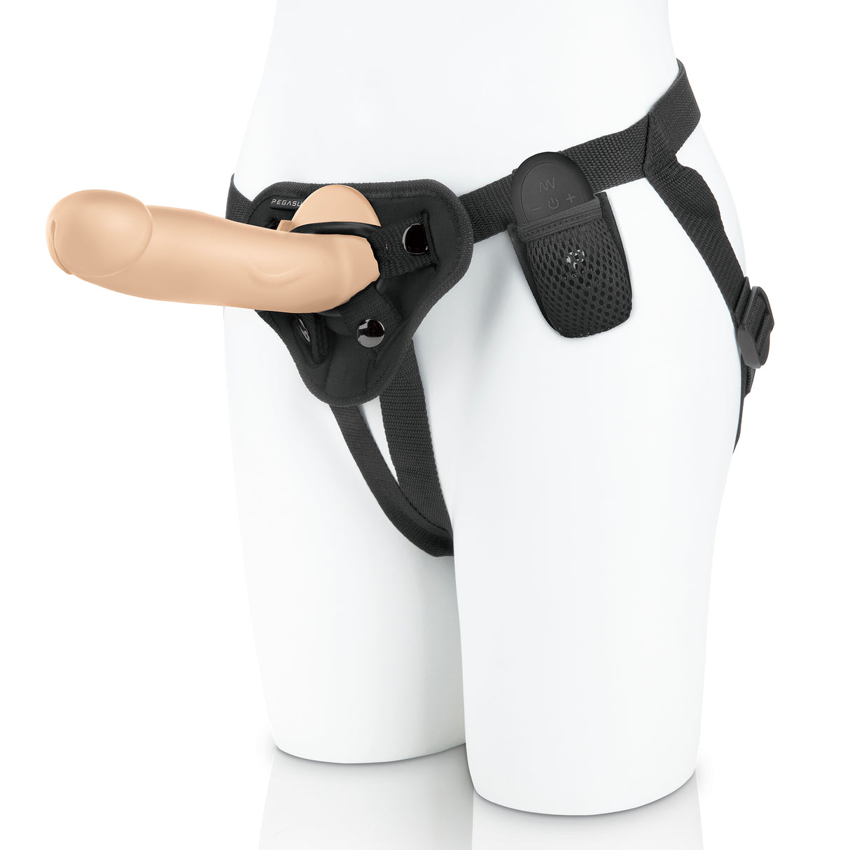 8" Realistic Silicone Vibrating Pegging Dildo with Remote Control and Adjustable Harness