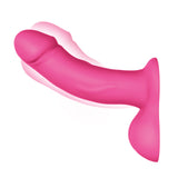 6.5" Realistic Silicone Vibrating Pegging Dildo and Balls with Remote Control and Adjustable Harness