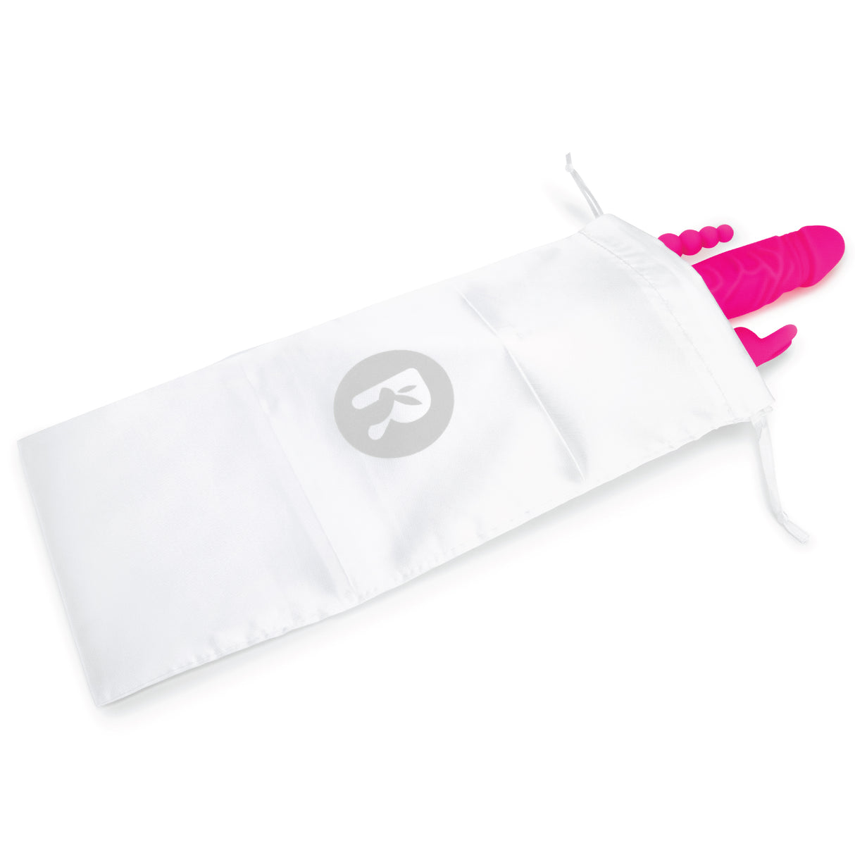 Slim Realistic Double Penetration Rabbit Vibrator with Rotating Beads