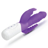 Slim Realistic Double Penetration Rabbit Vibrator with Rotating Beads