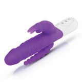 Slim Realistic Double Penetration Rabbit Vibrator with Rotating Beads
