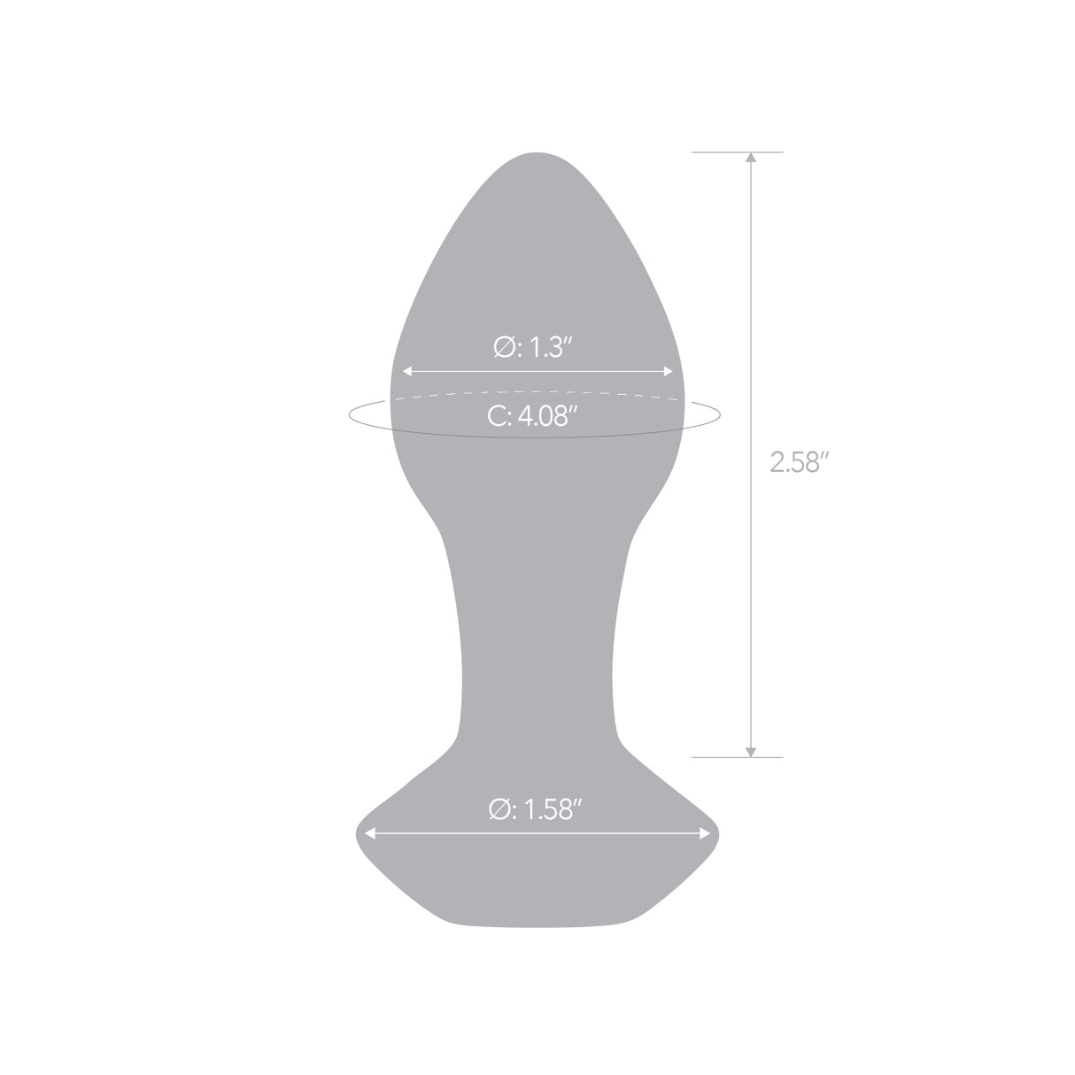 Scale Reference: Architectural silhouette of the 3.35" Pink Groove Plug displaying exact dimension measurements.