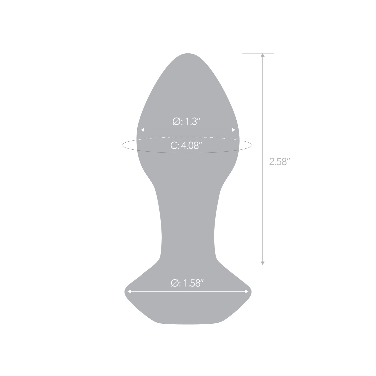 Scale Reference: Architectural silhouette of the 3.35" Pink Groove Plug displaying exact dimension measurements.