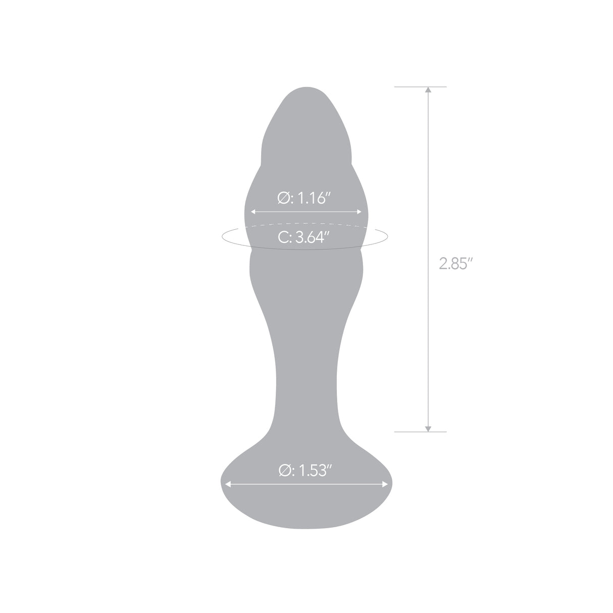 Scale Reference: Architectural silhouette of the 3.75" Petal Play Plug displaying exact dimension measurements.

