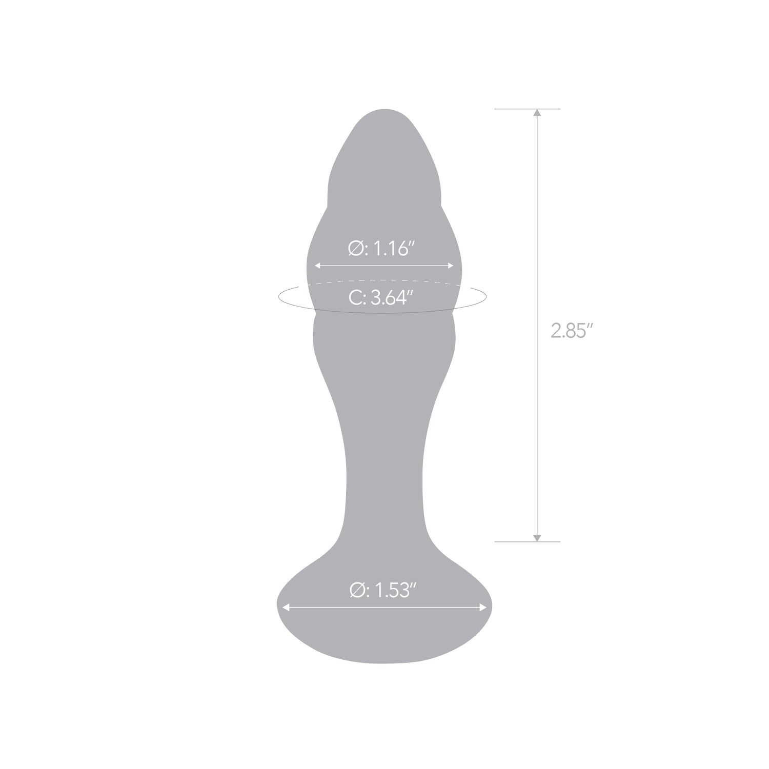 Scale Reference: Architectural silhouette of the 3.75" Petal Play Plug displaying exact dimension measurements.

