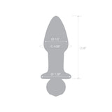 Scale Reference: Architectural silhouette of the 4.95" Crystal Twinkle Plug displaying exact dimension measurements.

